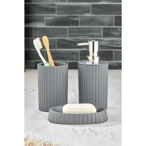 Este 3 Parça Yuvarlak Lavabo Banyo Seti -  Sıvı Sabunluk Katı Sabunluk Diş Fırçası