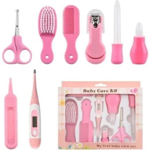 8 Parça Bebek Bakım Seti Pembe Renk Hassas Tırnak Bakımı ve Hijyen İçin
