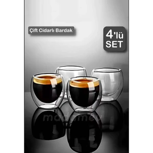 Çift Cidarlı Espresso Bardağı 4'lü 80 ml