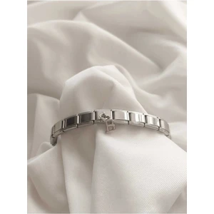 B Harfli Sallantılı Çelik Italyan Charm Bileklik