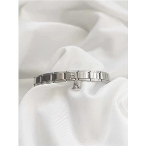 A Harfli Sallantılı Çelik Italyan Charm Bileklik