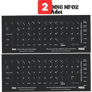 MF02 Türkçe F Klavye Etiketi/2 Adet/türkçe F Klavye Sticker-Laptop Pc Uymlu Türkçe F Klavye