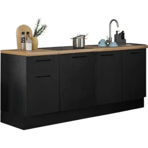 Agora Mutfak 4 Kapaklı-1 Çekmeceli Alt Modül -180 cm - Tezgah Dahil-Çok Amaçlı Dolap-Beyaz