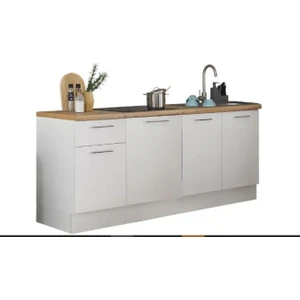 Agora Mutfak 4 Kapaklı-1 Çekmeceli Alt Modül -180 cm - Tezgah Dahil-Çok Amaçlı Dolap-Beyaz