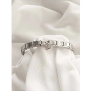 E Harfli Çelik Italyan Charm Bileklik