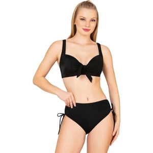 Kadın Fiyonk Detaylı Siyah Büyük Beden Bikini Takımı