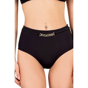 Kadın Zincir Aksesuarlı Siyah Yüksek Bel Bikini Altı