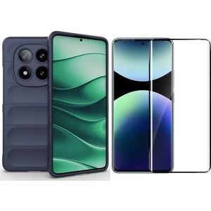 Xiaomi Redmi Note 14 Pro 4G Kılıf Esnek TPU Oyuklu Arka Yüzey Tasarımlı Zore Etnik Silikon Kapak + Pet Jelatin Ekran Koruyucu