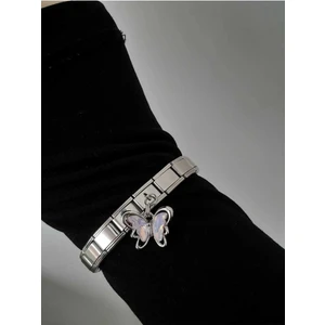 Çelik Kelebekli Italyan Charm Bileklik