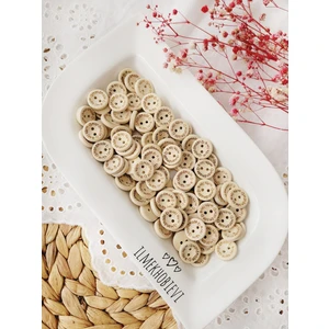 Ahşap Düğme Handmade Yazılı (15 Mm/1.5 Cm) 15 Adet