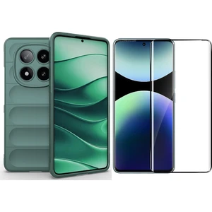Xiaomi Redmi Note 14 Pro 4G Kılıf Esnek TPU Oyuklu Arka Yüzey Tasarımlı Zore Etnik Silikon Kapak + Pet Jelatin Ekran Koruyucu
