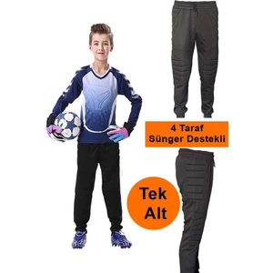 Tek Alt Çocuk Kaleci Pantolonu 4 Taraf Sünger Destekli