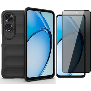 Oppo A60 Kılıf Esnek TPU Oyuklu Arka Yüzey Tasarımlı Zore Etnik Silikon Kapak + Hayalet Ekran Koruyucu
