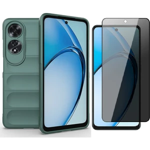 Oppo A60 Kılıf Esnek TPU Oyuklu Arka Yüzey Tasarımlı Zore Etnik Silikon Kapak + Hayalet Ekran Koruyucu