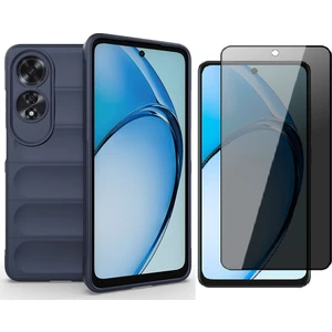 Oppo A60 Kılıf Esnek TPU Oyuklu Arka Yüzey Tasarımlı Zore Etnik Silikon Kapak + Hayalet Ekran Koruyucu