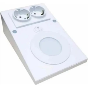 Pastik Tezgah Altı LED Armatür Çift Priz Sistemli