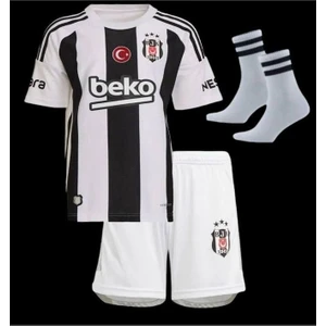 2024/25 Beşiktâş'- Gedson' Fernandes' 83 Iç Saha Çubuklu Çocuk Forması Spor T-Shirt