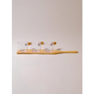 Breeze 4 Lü Şeffaf Ahşap Altlıklı Sosluk Reçellik