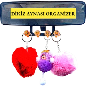 Hr Plast Araç Içi Eğlenceli Dikiz Aynası Koku Süs ve Aksesuar Askı Aparatı Siyah  Hareketli ve Dikiz Aynası Aksesuar Düzenleyici