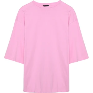 Truvakar Kol Basic Oversize Tişört Pembe
