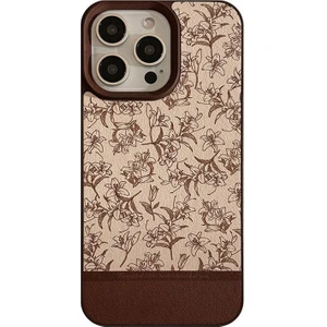 Apple iPhone 15 Pro Max Uyumlu Kılıf Zebana Lily Flowers Silikon Kılıf Kahverengi