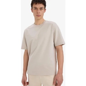 %100 Pamuk Relax Fit Bisiklet Yaka Kısa Kollu Basic Düz Tişört D3673AX25SM