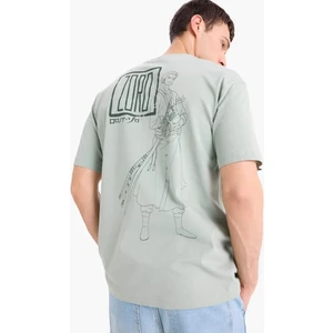 %100 Pamuk One Piece Boxy Fit Bisiklet Yaka Sırt Baskılı Kısa Kollu Tişört E3271AX25SM