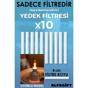 Alfa Gift 8 cm Hava Nemlendirici Yedek Filtre 10 Adet- Pamuklu Çubuk Buhar Süngeri