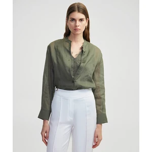 Çift Parça Görünümlü Keten Gömlek IS1250025162022