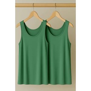 2 Adet A Kesim Rahat Kalıp Basic Kalın Askılı Atlet Tişört