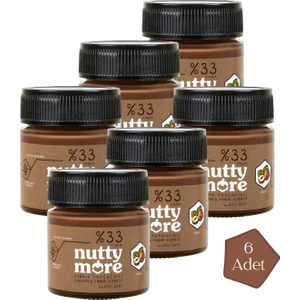 Nutty More %33 Fındık Parçacıklı Kakaolu Fındık Ezmesi 200 gr x 6 Adet