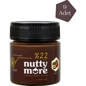 Nutty More %22 Kakaolu Fındık Ezmesi 200 gr x 9 Adet