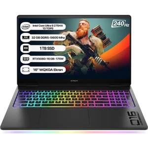 Hp Omen Max B92QYEA Intel Core Ultra 9 275HX 13 Tops 32GB 1tb SSD RTX5080-16GB Freedos 16" Wqxga 240Hz Taşınabilir Bilgisayar