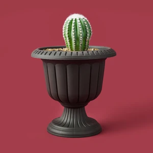 Ayaklı Plastik Saksı - Antrasit - 20,5X30X30 cm