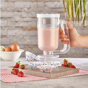DK Pratik Hamur Dağıtıcı Pancake Krep Muffin Kolay Akıtma Kabı 67521 Pembe