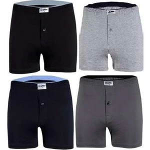 Yıldız Çamaşır Erkek Düz Melanj Gri Havlu Bel 4'lü Paket Boxer Abani Classic