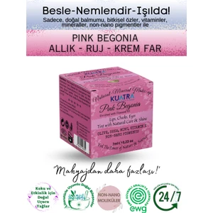 Pink Begonia Nemlendirici - Antioksidan Işıltı Veren Balm (Doğal Içerikli Ruj- Allık)