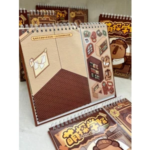 Capybara Dedektif Izometrik Özel Tasarım Sticker Seti ile Görev Tamamlama/çıkartma/kapibara