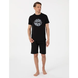 Pierre Cardin Erkek Siyah Kısakol Şortlu Pijama Takımı 50314388-001