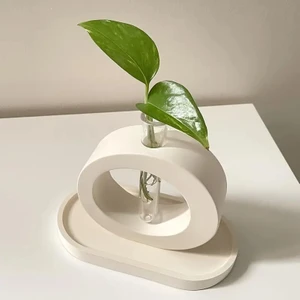 Oval Şeklinde Delik Vazo, 3 x 11 x 11  cm  Bitki Süs Dekor , Dekoratif Hediyelik Eşya