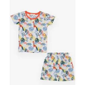Girls & Boys Erkek Bebek Pijama Takımı Orman Temalı Hayvancık Desenli 9 Ay-3 Yaş, Gri Melanj