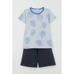Girls & Boys Erkek Bebek Pijama Takımı Sevimli Hayvanlar Alemi Dostluk Temalı 9 Ay-3 Yaş, Açık Mavi