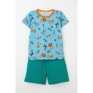 Girls & Boys Erkek Bebek Pijama Takımı Hayvanlar Alemi Temalı 9 Ay-3 Yaş, Bebe Mavisi