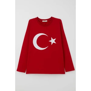 Erkek Çocuk Türk Bayraklı Body 8-14 Yaş, Kırmızı