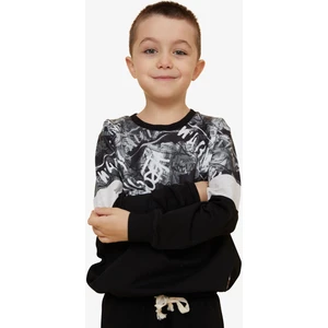 Erkek Çocuk Sweatshirt Desenli 6-12 Yaş, Siyah