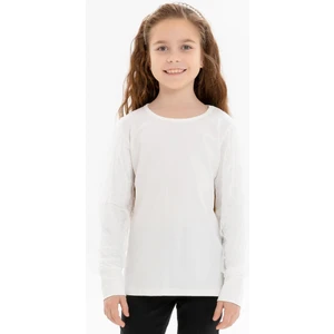 Kız Çocuk Bluz Kolları Tül Detaylı 8-12 Yaş, Ekru