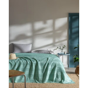 Mathilda Tek Kişilik %100 Pamuk Karde Düz Pike - Turkuaz