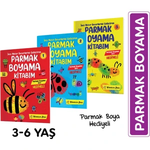 Parmak boyama kitabım seti 3 parmak boyama kitabı -parmak boyası hediyeli