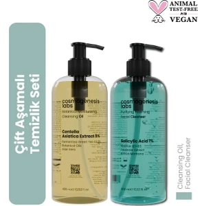 Cosmogenesis Labs Arındırıcı Ve Nemlendirici Çift Aşamalı Vegan Cilt Temizlik Seti