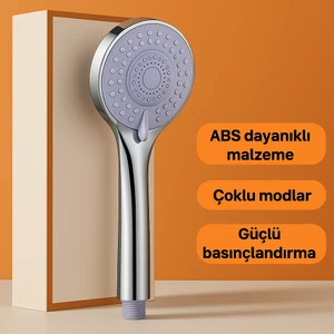 5 Fonksiyonlu Yüksek Basınçlı Duş Başlığı – Abs Malzeme, Çoklu Mod, Su Tasarruflu